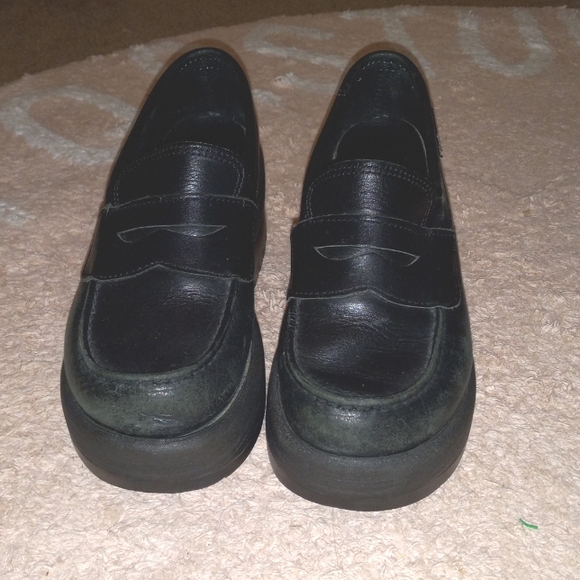 Chunky af leather Eastland platform loafers 8 fit 7-7.5 - Picture 3 of 9